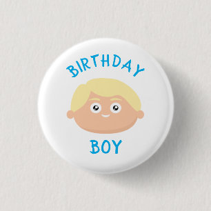 Birthday Blonde Boy Button
