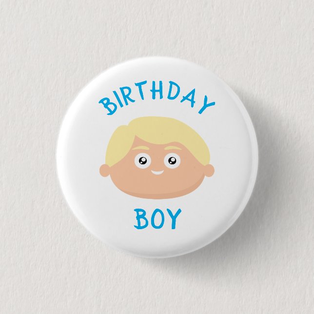 Birthday Blonde Boy Button (Vorderseite)
