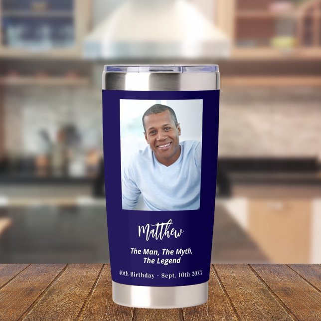 Birthday Blue Foto Man Mythos Legende Thermobecher (Von Creator hochgeladen)