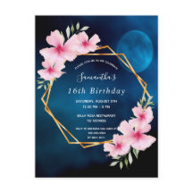 Birthday Blue Sky Moon Rosa Florieren