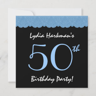 Birthday Blue und Black Lace V501 Einladung