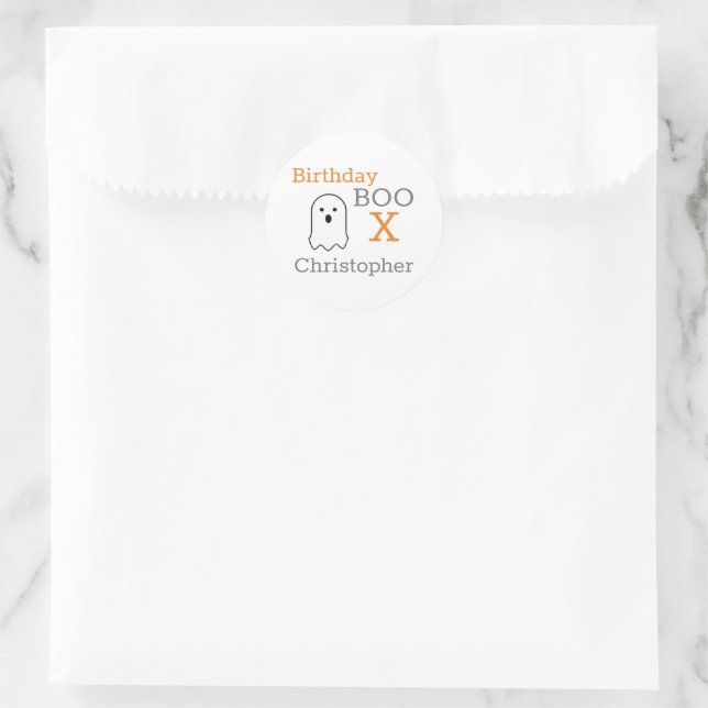 Birthday Boo Ghost Runder Aufkleber (Tasche)