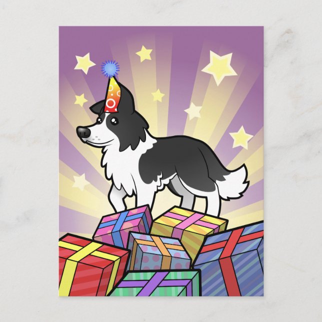 Birthday Border Collie Postkarte (Vorderseite)