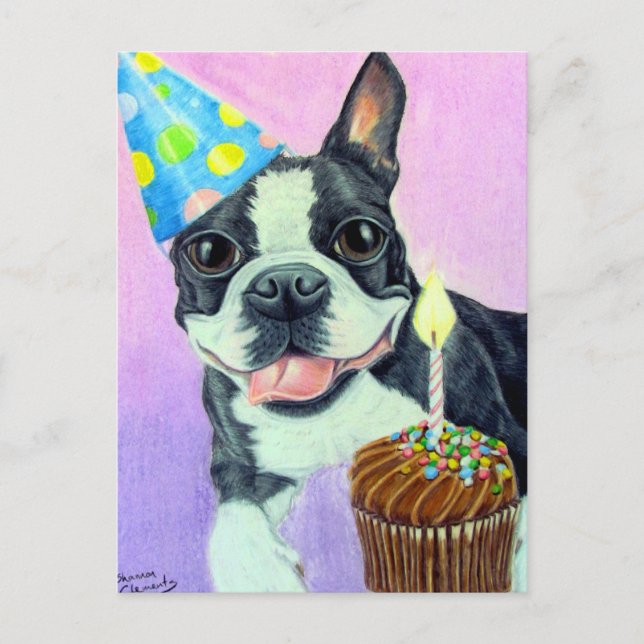 Birthday Boston Postkarte (Vorderseite)