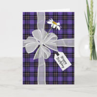 Birthday Bow mit Daisy on Tartan Kariert