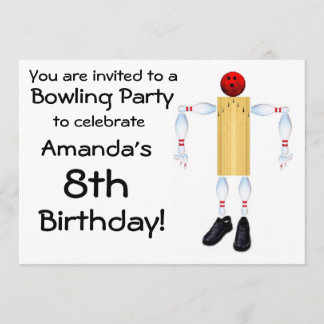 Birthday Bowling Party Einladung