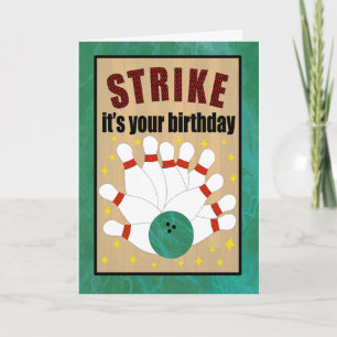 Birthday Bowling Strike Karte