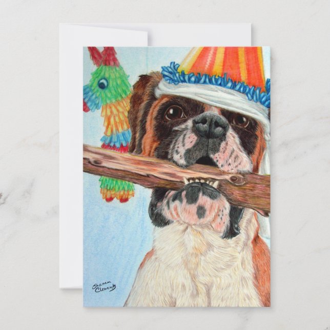 Birthday Boxer Karte (Vorderseite)