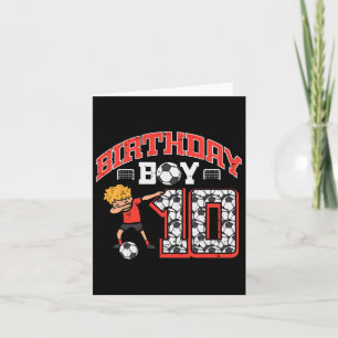 Birthday Boy 10 Soccer Dab 10. Geburtstagsparty Fo Karte