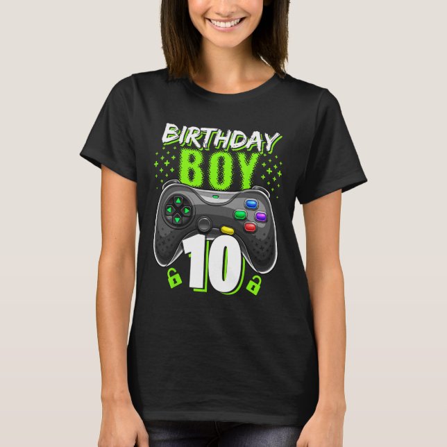 Birthday Boy 10 Video Game Controller Gamer 10. B T-Shirt (Vorderseite)
