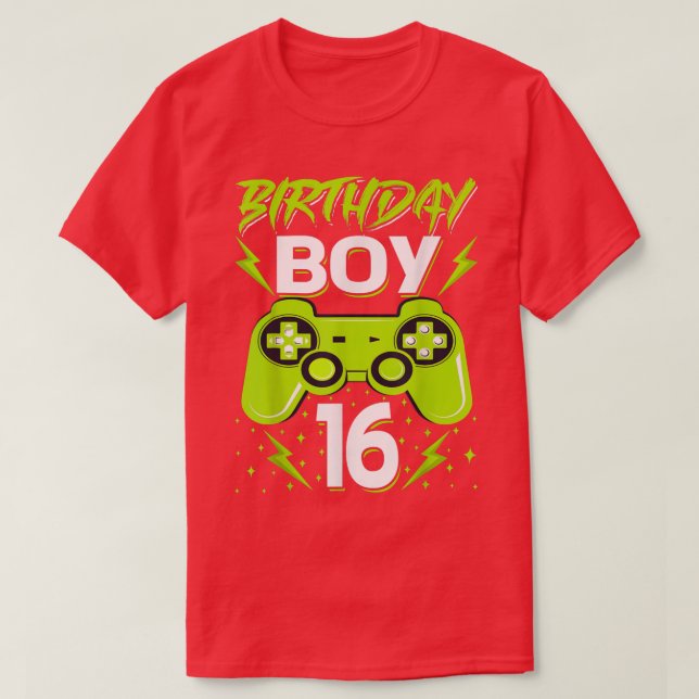 Birthday Boy 16 Video Game Controller Gamer 16th B T-Shirt (Design vorne)