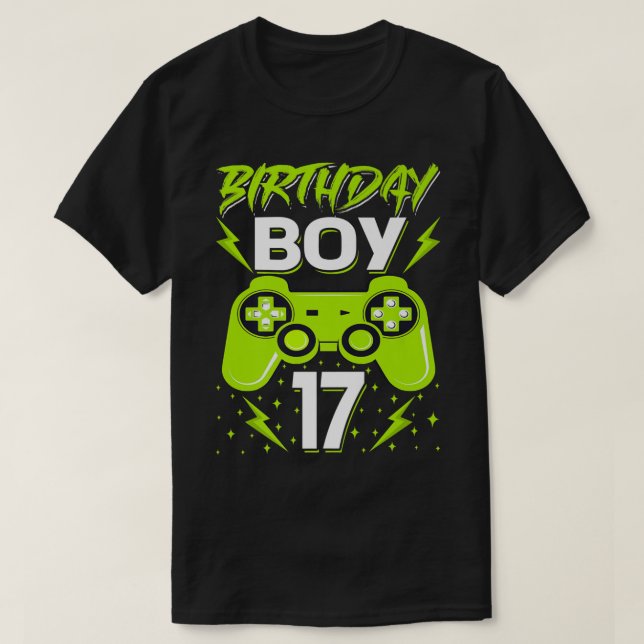 Birthday Boy 17 Video Game Controller Gamer 17th B T-Shirt (Design vorne)