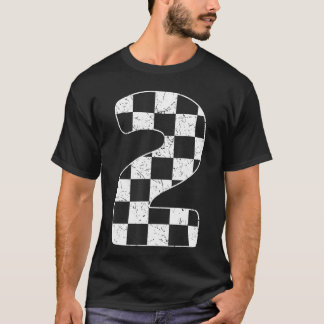 Birthday Boy 2 Two Racing Flag 2. Geburtstagsrenne T-Shirt