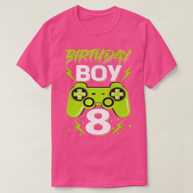 Birthday Boy 8 Video Game Controller Gamer 8th Bir T-Shirt (Design vorne)