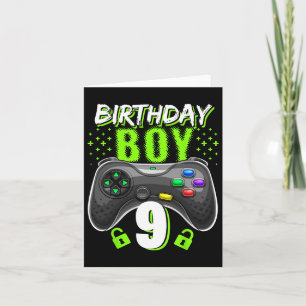Birthday Boy 9 Video Game Controller Gamer 9th Bir Karte