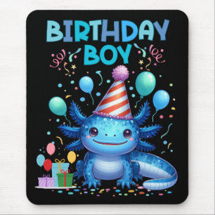 Birthday Boy Axolotl Vibes Niedliches Party Design Mousepad