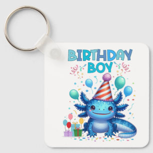 Birthday Boy Axolotl Vibes Niedliches Party Design Schlüsselanhänger