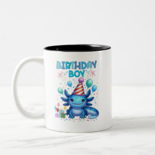 Birthday Boy Axolotl Vibes Niedliches Party Design Zweifarbige Tasse