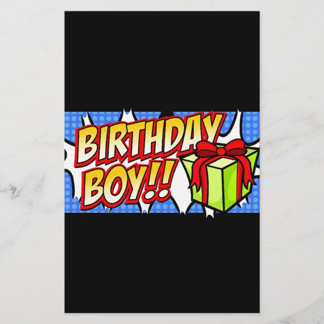 Birthday Boy Banner Briefpapier (Vorderseite)