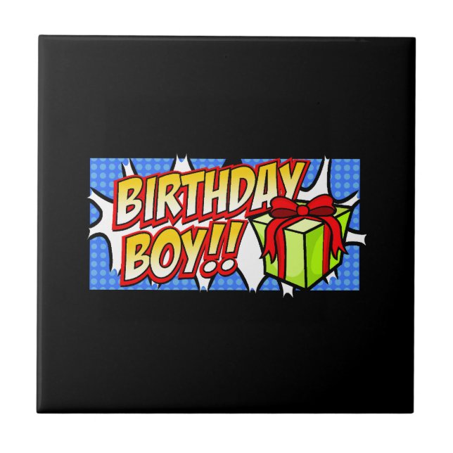 Birthday Boy Banner Fliese (Vorderseite)