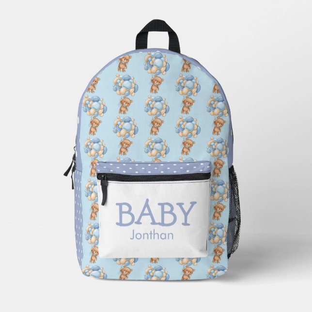 Birthday Boy Bear Thema gedruckter Rucksack (Vorderseite)