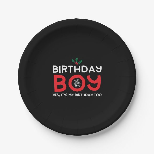 Birthday Boy - Birthday on Christmas Pappteller (Vorderseite)