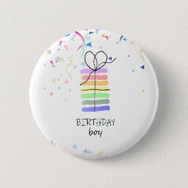 Birthday Boy Button mit Confetti