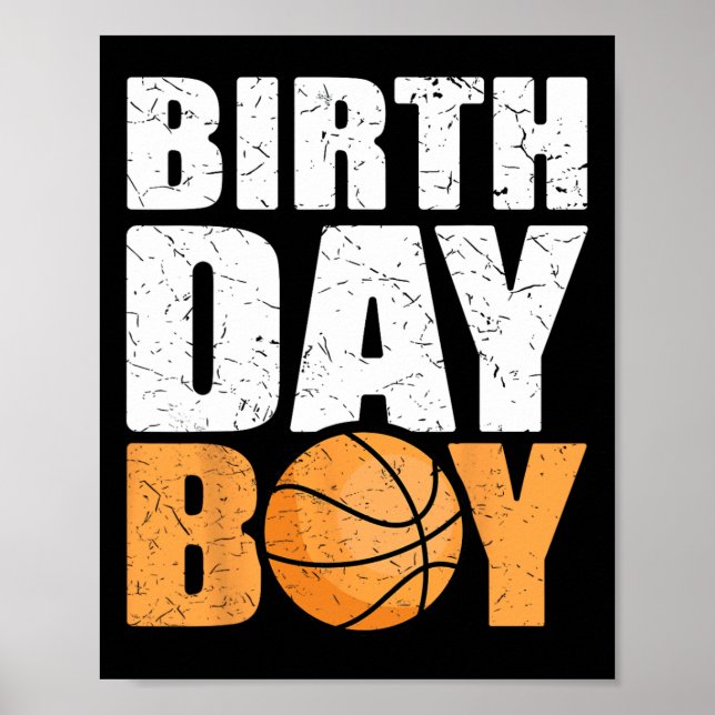 Birthday Boy Bysketbyll Theme Party Future Byskett Poster (Vorne)