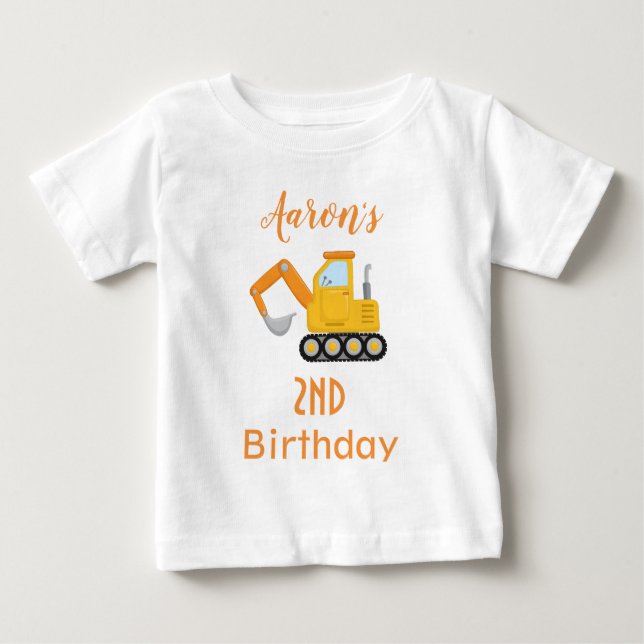 Birthday Boy Construction Truck Baby T-shirt (Vorderseite)