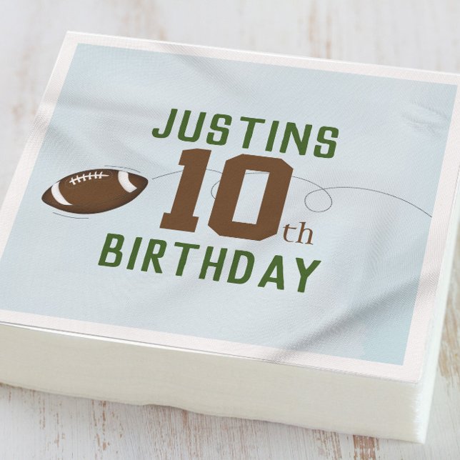 Birthday Boy Custom Football Party Serviette (Von Creator hochgeladen)