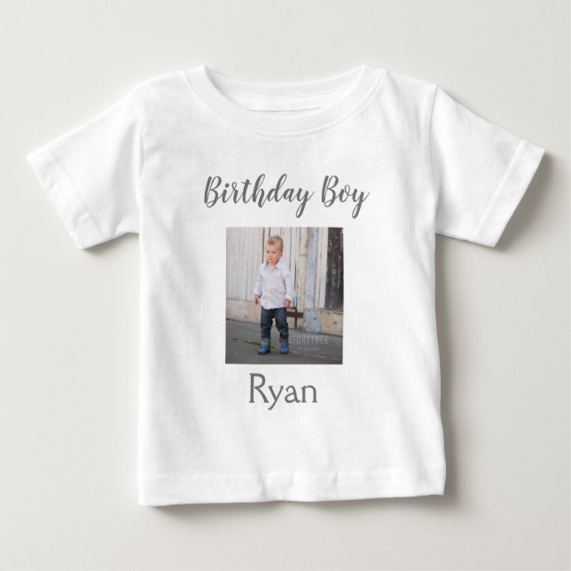 Birthday Boy Foto Baby T-shirt (Vorderseite)