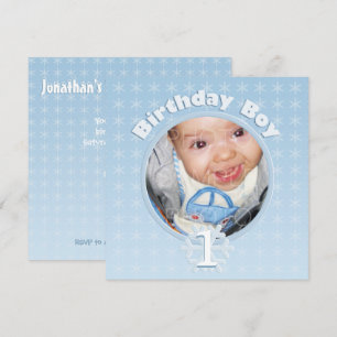 Birthday Boy Foto Winter Onederland Einladung