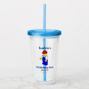 Birthday Boy Gastgeschenk Construction Builder Acryltrinkbecher