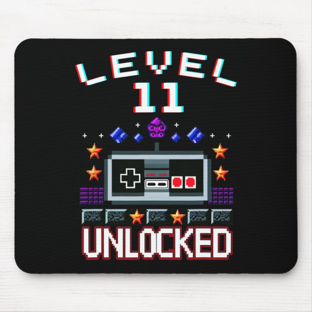 Birthday Boy Level 11 Entsperrte Funny Video Game  Mousepad (Vorne)