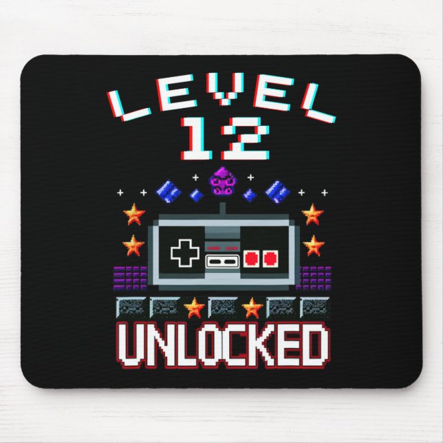 Birthday Boy Level 12 Entsperrte Funny Video Game  Mousepad (Vorne)