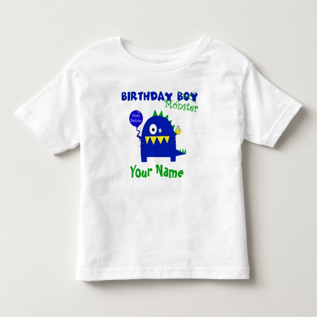 Birthday Boy Monster Kleinkind T-shirt (Vorderseite)