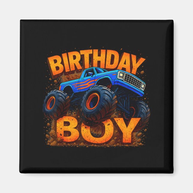 Birthday Boy Monster Truck Funny Family Matching  Magnet (Vorne)