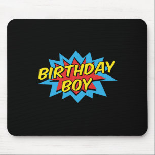 Birthday Boy Niedlich Kids Superhero Matching Comi Mousepad