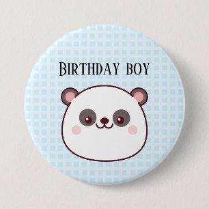 Birthday Boy Panda Kawaii Button