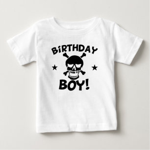 Birthday Boy Pirate Skull Baby T-shirt