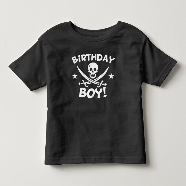 Birthday Boy Pirate Skull Kleinkind T-shirt (Vorderseite)