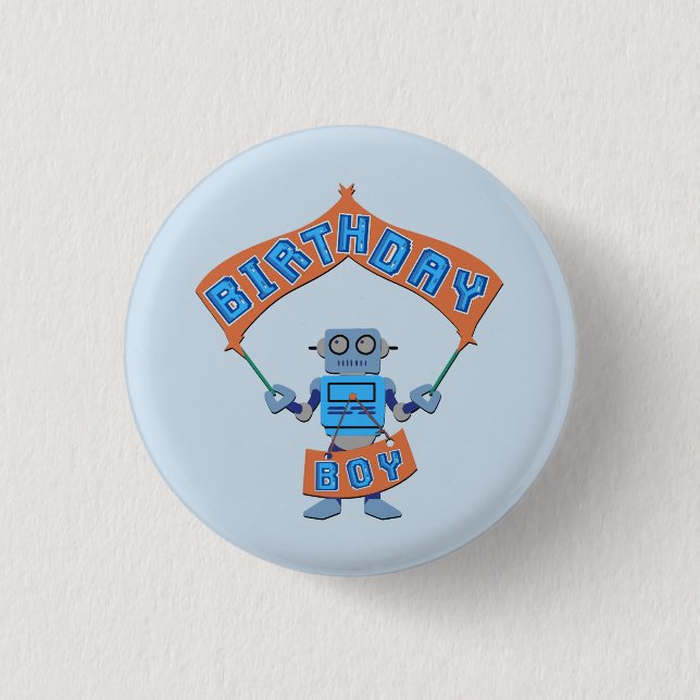 Birthday Boy Robot Button (Vorderseite)