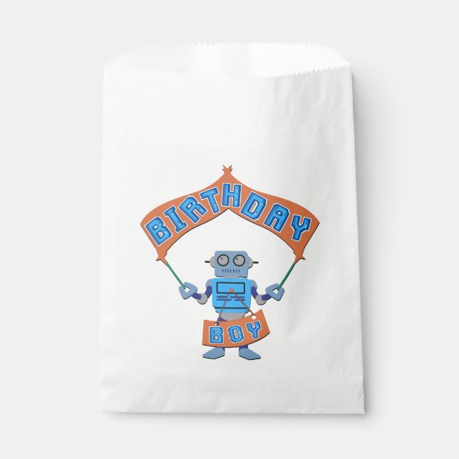Birthday Boy Robot Geschenktütchen (Vorderseite)