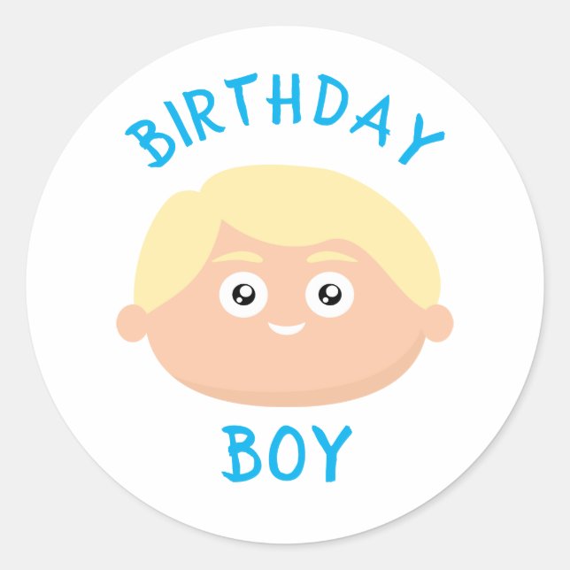 Birthday Boy Runder Aufkleber (Vorderseite)
