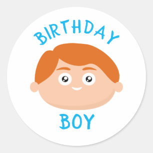 Birthday Boy Runder Aufkleber