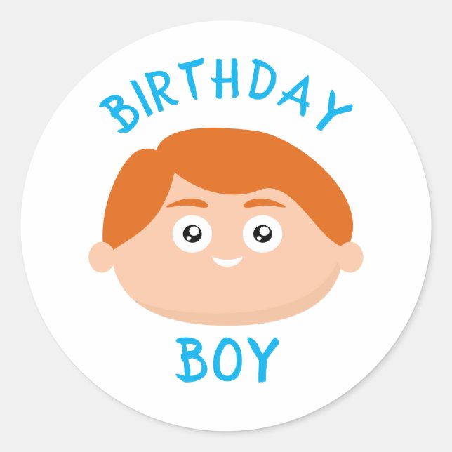 Birthday Boy Runder Aufkleber (Vorderseite)
