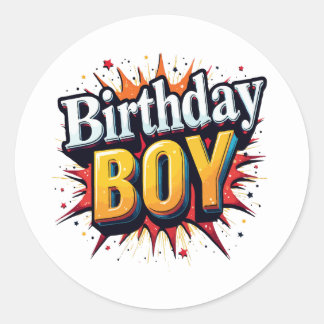 Birthday Boy Runder Aufkleber