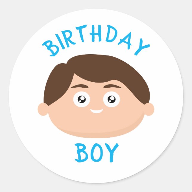 Birthday Boy Runder Aufkleber (Vorderseite)