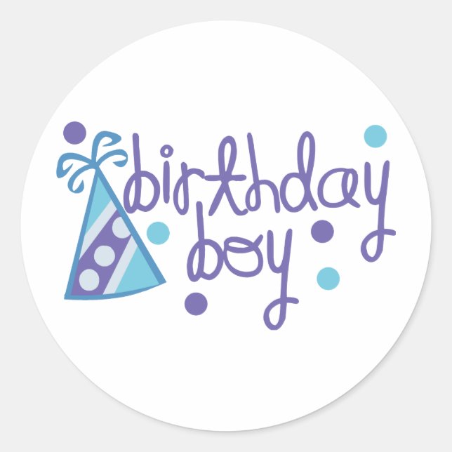 Birthday Boy Runder Aufkleber (Vorderseite)