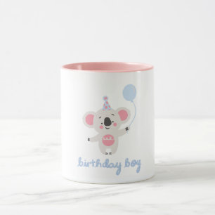 Birthday Boy Teddy Bear Holding a Balloon Tasse
